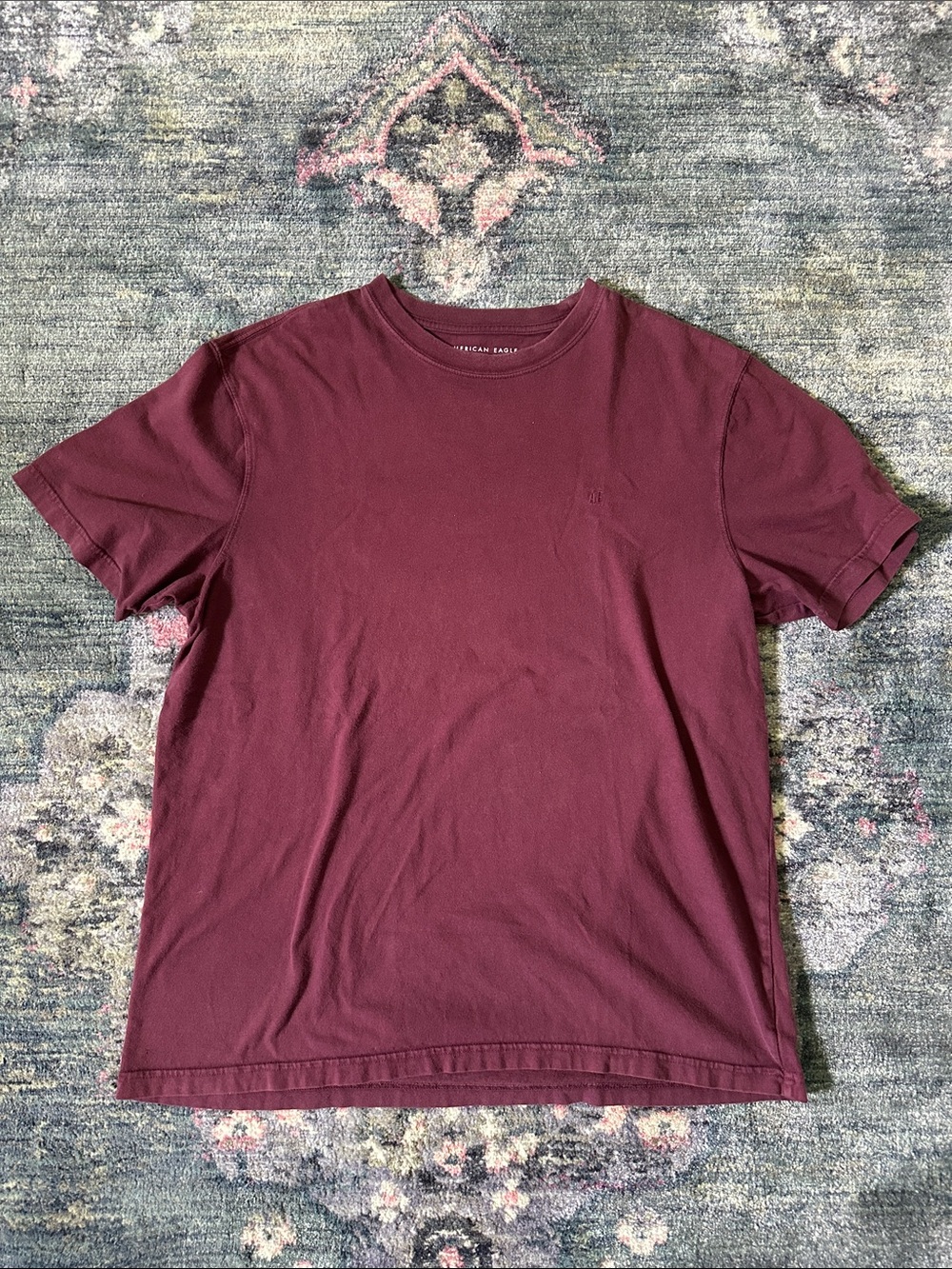 American Eagle Outfitters Men's 100% Cotton Crew Neck Burgundy Tee Size Large